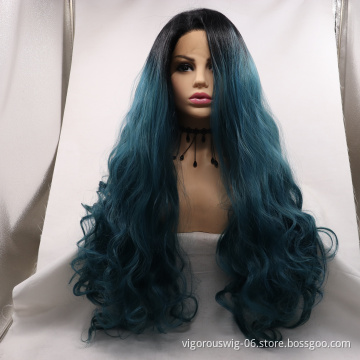 Hot Sale Synthetic Lace Front Wig For Women Black Body Wave Wig Heat Resistant Fiber Hair Wigs Side Part Hairline